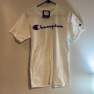 Champion Short Sleeve Cotton Tee,Mens size S , White